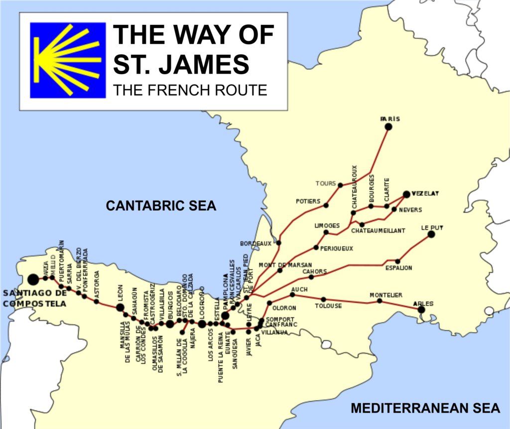 camino de santiago routes map